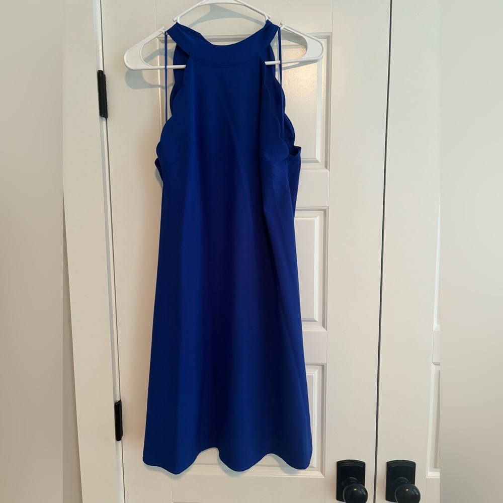 Altar'd State Blue Halter A-Line Back Bow Dress - Sz S